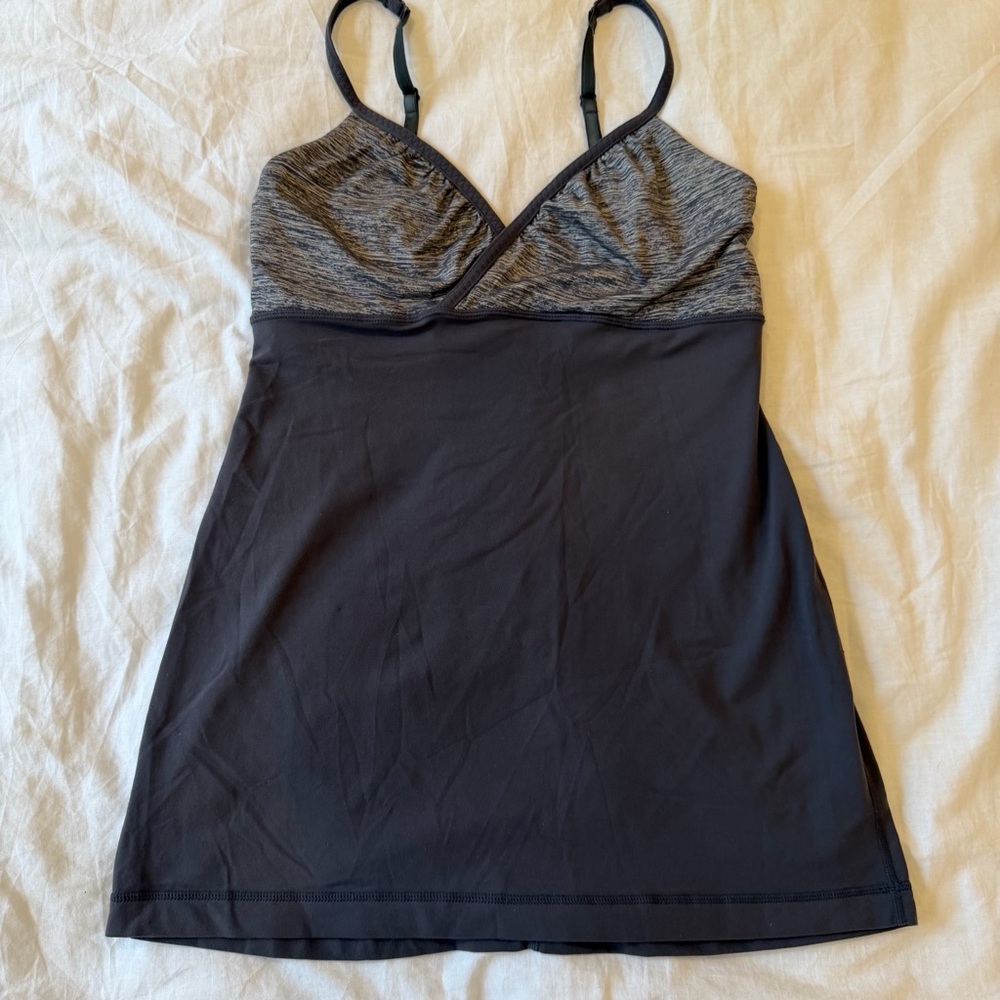 Lululemon Active Tank Top with Adjustable Straps Grey Size 10